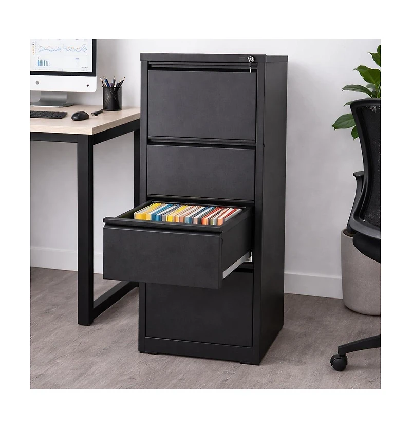 gaomon 4-Drawer File Cabinet with Lock – Metal File Storage Cabinet for Home Offices, Adjustable Hanging Folders