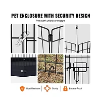 Ruie Square 4 Panel Metal Dog Exercise Pen 24 x 36 in Indoor Outdoor Playpen