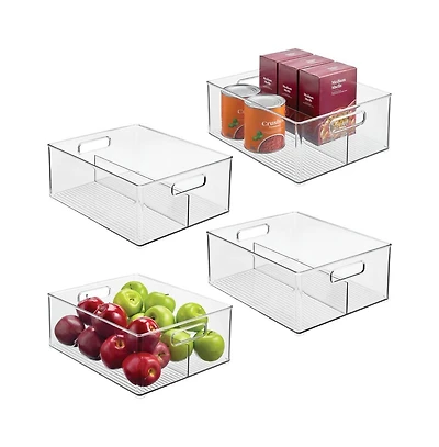 iDesign Divided Pantry Bin with Handles for Fridge or Pantry - Set of 4
