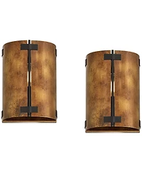 Possini Euro Design Possini Euro Julian 8 1/4"H Rustic Bronze Metal Wall Sconce Set of 2