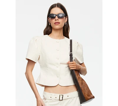 Lioness Women's Cropped Short-Sleeve Blouse
