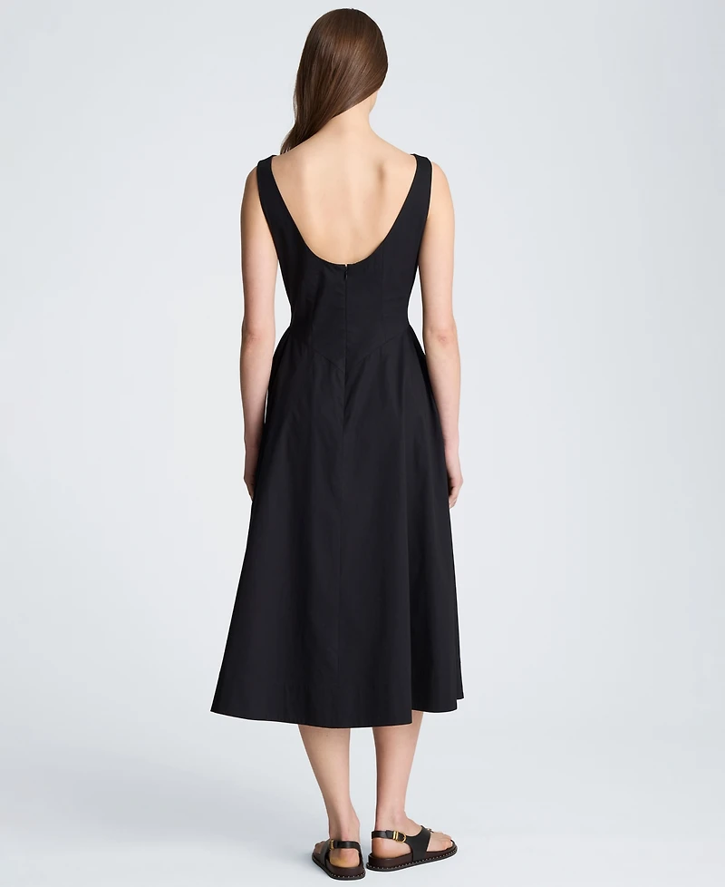 Kenneth Cole Women's Sleeveless Boat Neck Midi Dress