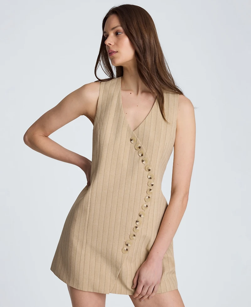 Kenneth Cole Women's Curved Front Striped Mini Dress