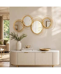 Phying Modern Metal Wall Art Mirror Decor Hanging Wall Sculpture for Home Living Room Bedroom Dining Room