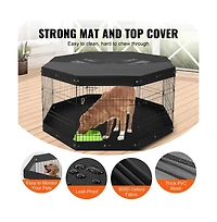 Ruie Tall 8 Panel Metal Dog Playpen 30 in Pet Exercise Pen with Mat