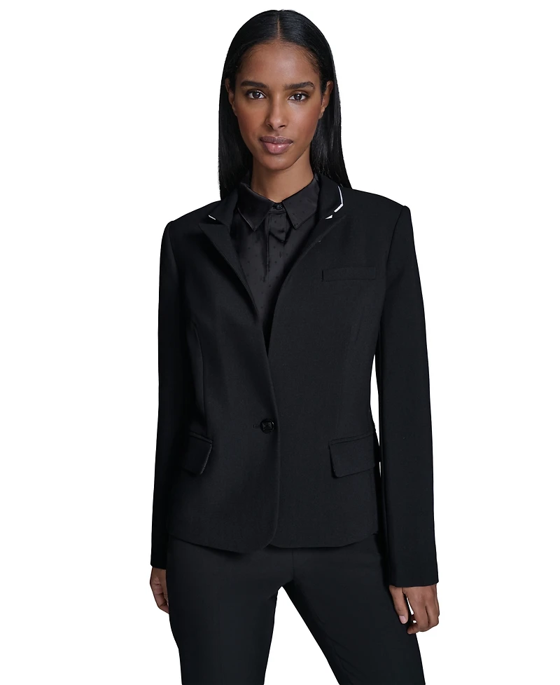 Karl Lagerfeld Women's Reverse Lapel One Button Blazer