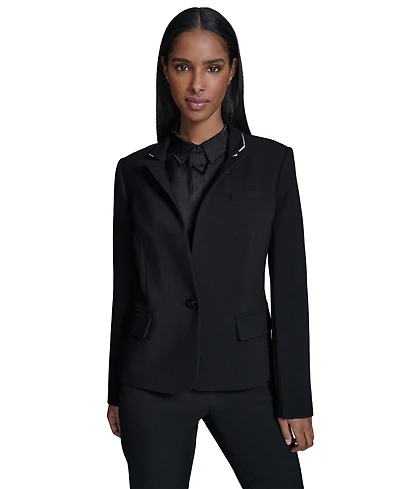 Karl Lagerfeld Women's Reverse Lapel One Button Blazer