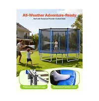 Ruie Outdoor Trampoline 12 feet Round Recreational Trampoline with Enclosure Net