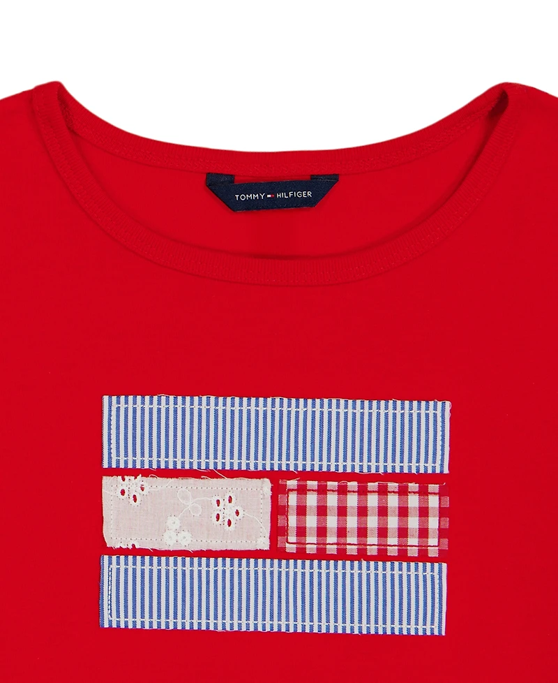 Tommy Hilfiger Girls' 7-16 Embroidered Round-Neck T-Shirt