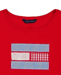 Tommy Hilfiger Girls' 7-16 Embroidered Round-Neck T-Shirt