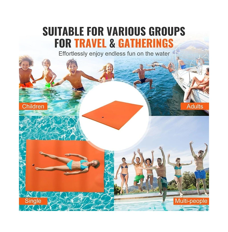 Ruie Floating Water Mat 9 x 6 feet 3 Layer Floating Dock for Adults Kids 1.3 inch Thick