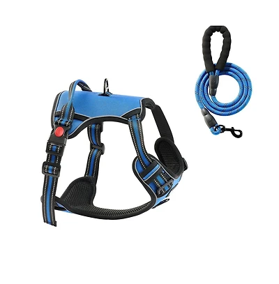 Ruie No Pull Adjustable Dog Vest Harness for Large Dogs with 5 ft Leash and Handle