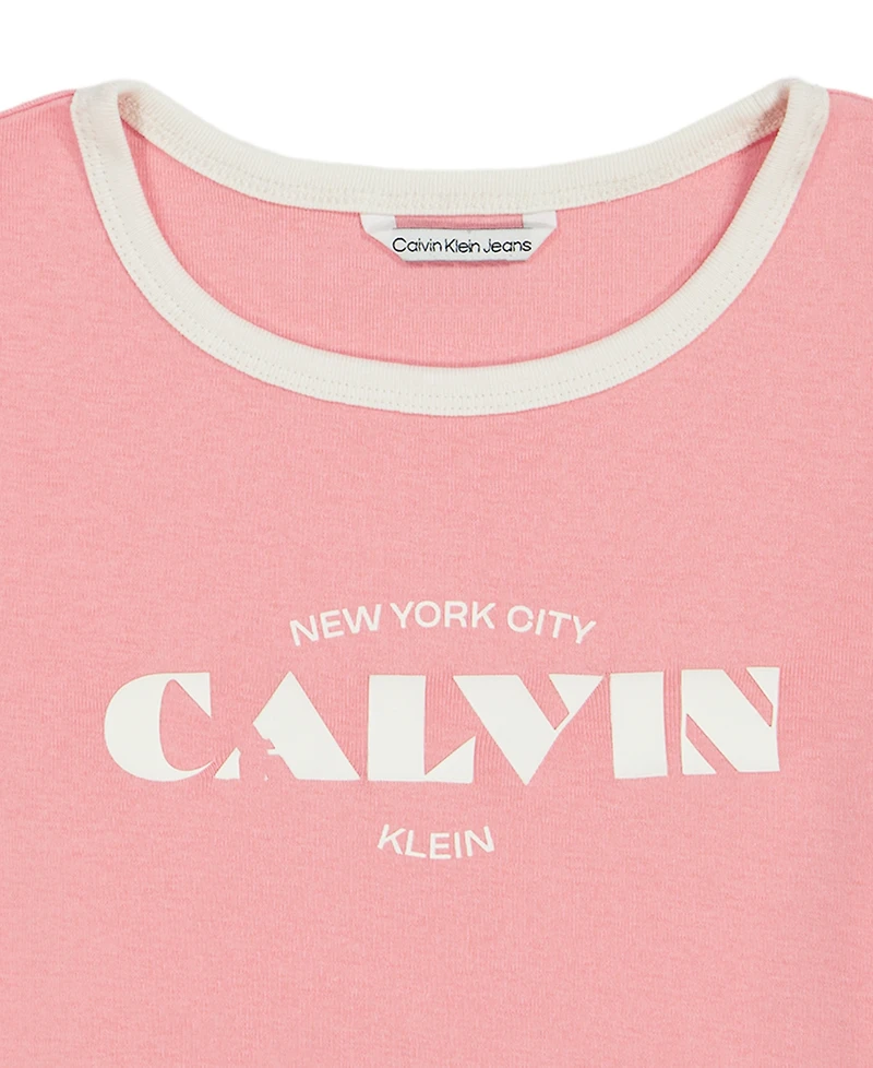 Calvin Klein Girls' 7-16 Logo Short-Sleeve T-Shirt