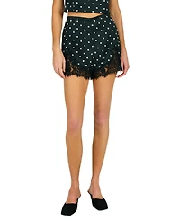Line & Dot Women's Sophie Polka Lace Trim Shorts