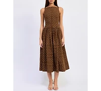 En Saison Women's Stella Polka Dot Sleeveless Midi Dress