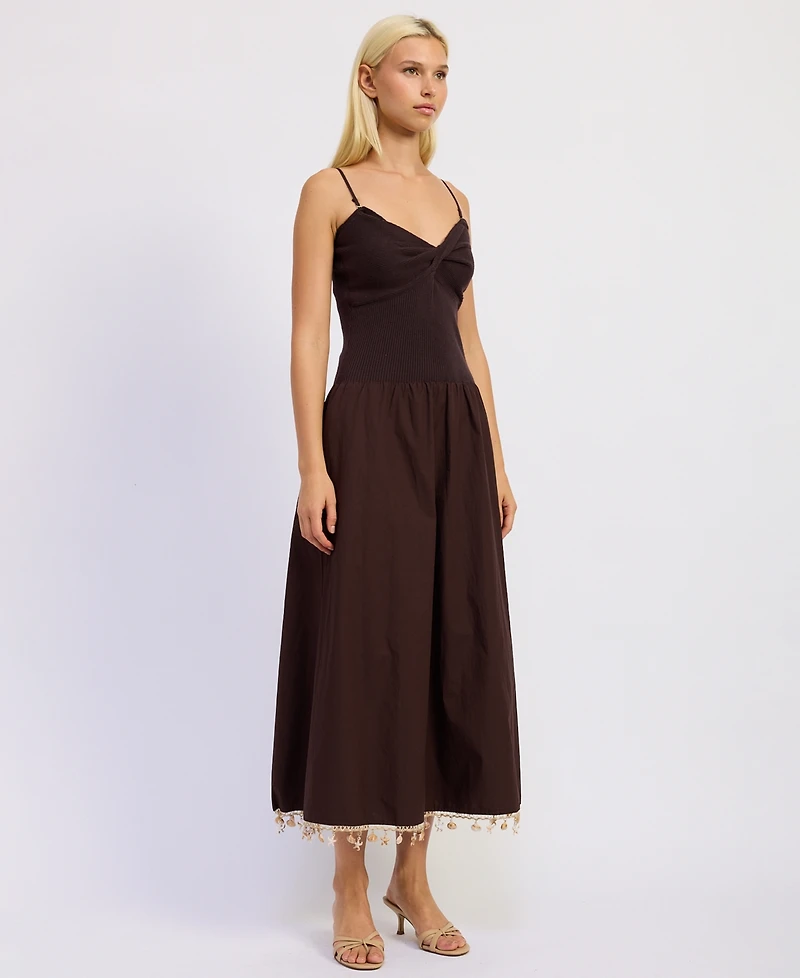 En Saison Women's Stella Mixed Media Sleeveless Dress