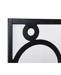 sumyeg Arvada 4-Panel Wood Room Divider with Circle Pattern Folding Privacy Screen for Indoor Use