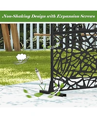 sumyeg Metal Privacy Screen Freestanding Indoor Outdoor Decorative Room Divider with Mesh Design