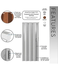 sumyeg 36-Inch W Pvc Foldable Accordion Door Room Divider for Indoor Space Separation and Privacy Use