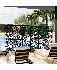 sumyeg Metal Privacy Screen 3.8ft x 6ft Outdoor Indoor Freestanding Divider with Bird Shape Design