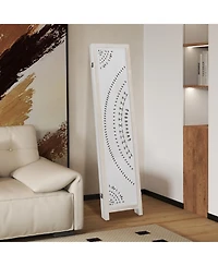 sumyeg 66-Inch Boho 4-Panel Room Divider Privacy Screen with Carved Pattern Design