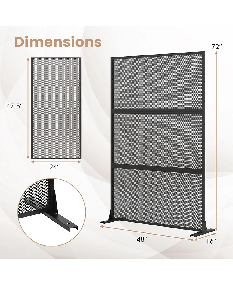 sumyeg Metal Privacy Screen with Expansion Bolts and Connection Screws for Indoor Outdoor Use