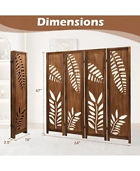 sumyeg-Foot Folding Room Divider Partition Stand with Double Action Metal Hinges