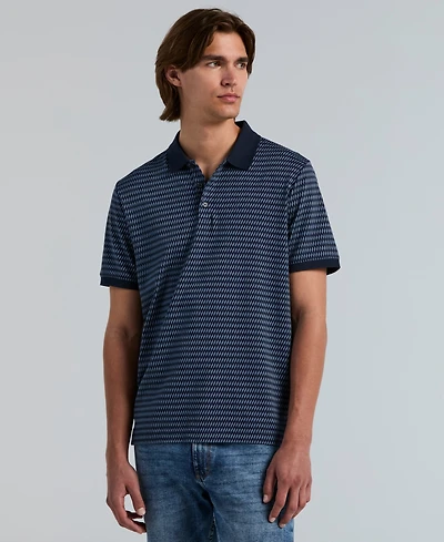 Perry Ellis Men's Jacquard Cotton Stripe Polo Shirt
