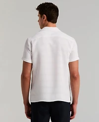Perry Ellis Men's Dobby Stripe Camp Collar Shirt