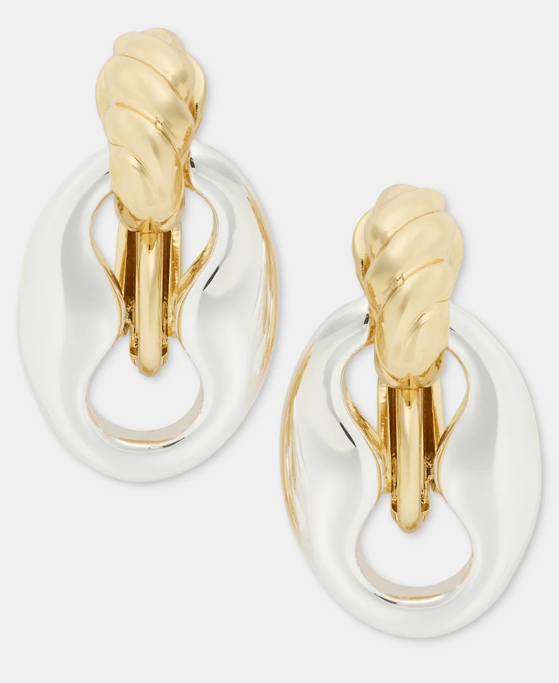 Anne Klein Twisted Openwork Clip-On Drop Earrings