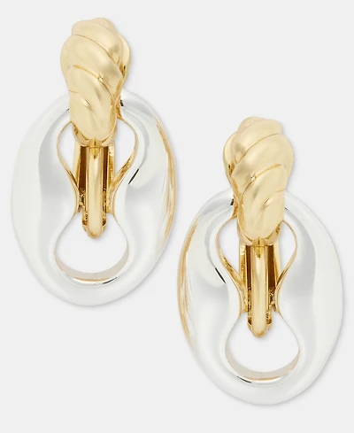 Anne Klein Twisted Openwork Clip-On Drop Earrings