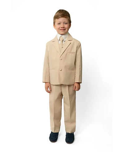 Peanut Butter Collection Toddler Boys Joey 5-Piece Shirt, Tie, Jacket, Vest and Pants Suit Set