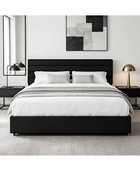 Velvet Bed Frame, Platform with 4 Drawers Tufted Headboard, Upholstered Bed, No Box Spring Needed