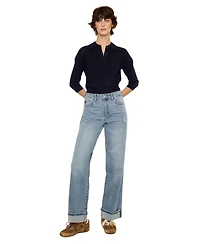 KanCan Women's Bellen Essentials High Rise Wide Leg Jeans