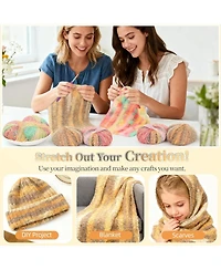 Aeelike 6-Piece Gradient Yarn Set for Crocheting, 50g Each, Soft Ombre Yarn Skeins for Diy Blankets Scarves Hats