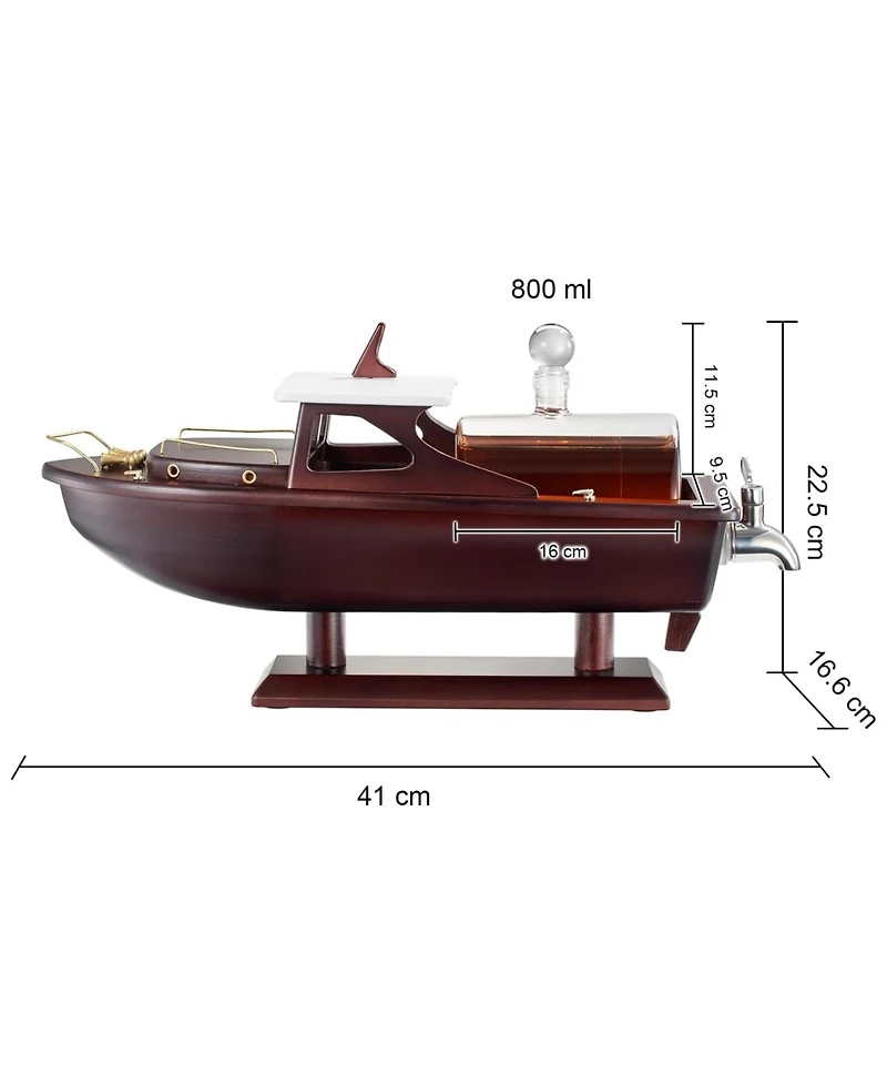 The Wine Savant 27 oz. Glass Ship Decanter