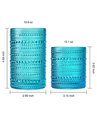 The Wine Savant Hobnail Highball Tumbler Glasses, Set of 12