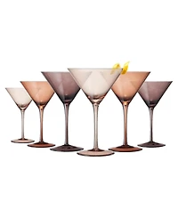 The Wine Savant Venus Ribbed Martini Glasses, Set of 6