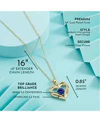 Radiant 14K Gold-Plated Birthstone Pendant Necklace