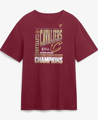 Fanatics Men's Wine Cleveland Cavaliers 2026 Eastern Conference Champions Stacked Block T-Shirt