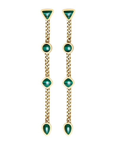 St. Moran Tarnish-Resistant Gold Malachite Lafeyette Earrings