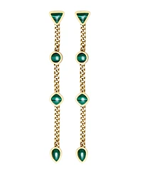 St. Moran Tarnish-Resistant Gold Malachite Lafeyette Earrings
