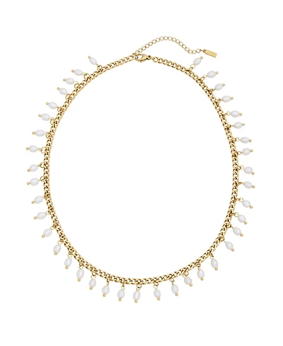 St. Moran Tarnish-Resistant Gold Natural Freshwater Imitation Pearl Mini Vicentina Necklace