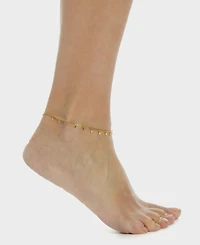 St. Moran Tarnish-Resistant Gold Curb Chain Diamond Dangle Sabrina Anklet