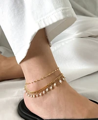 St. Moran Gold Beaded Adi Chain Anklet