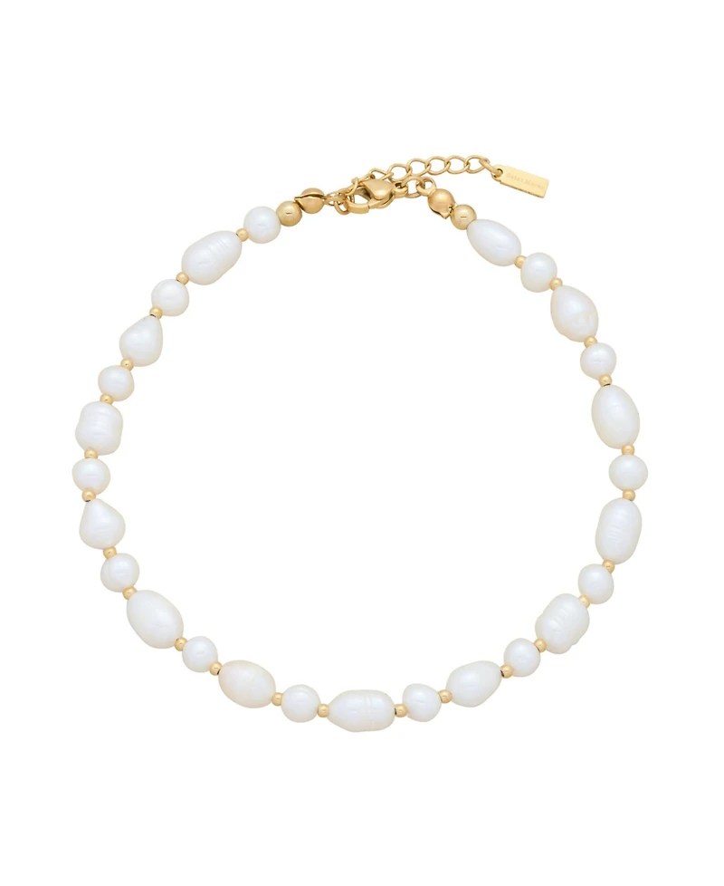 St. Moran Gold Natural Freshwater Imitation Pearl Chunky Leah Anklet