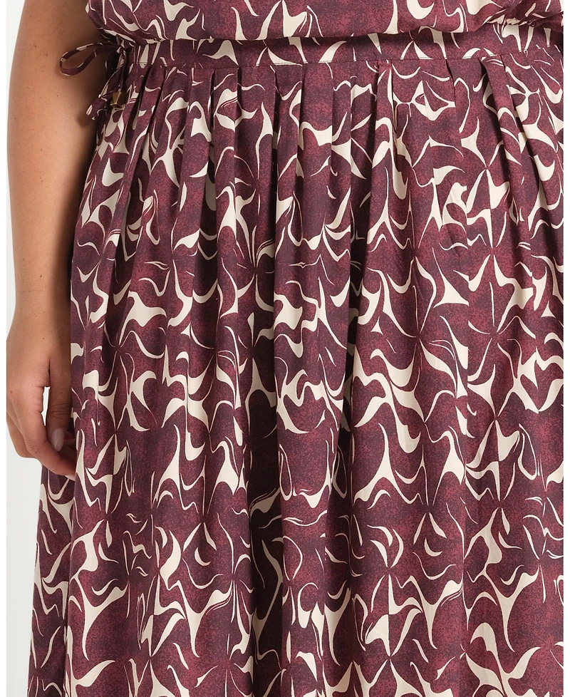 Estelle Women's Brinley A-line Pleated Print Midi Skirt
