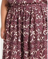 Estelle Women's Brinley A-line Pleated Print Midi Skirt
