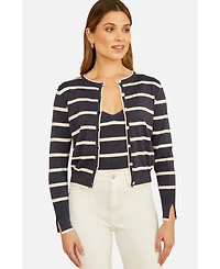 Yumi Women's Long Sleeve Round Neck Cardigan