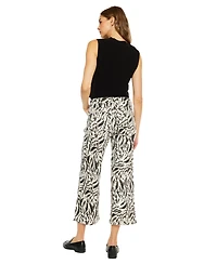 KanCan Women's Alonso Mid Rise Printed Crop Wide-Leg Jeans